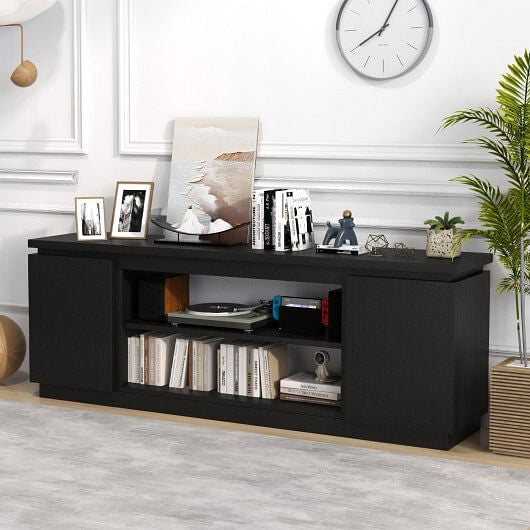 TV Cabinet with 3 Adjustable Shelves and Anti-Tipping Kits for TVs up to 80 Inch-White