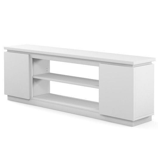 TV Cabinet with 3 Adjustable Shelves and Anti-Tipping Kits for TVs up to 80 Inch-White