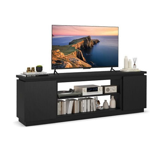 TV Cabinet with 3 Adjustable Shelves and Anti-Tipping Kits for TVs up to 80 Inch-White