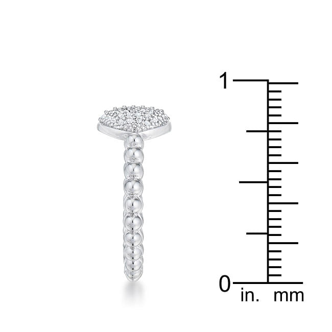 Stunning CZ Rhodium Ring